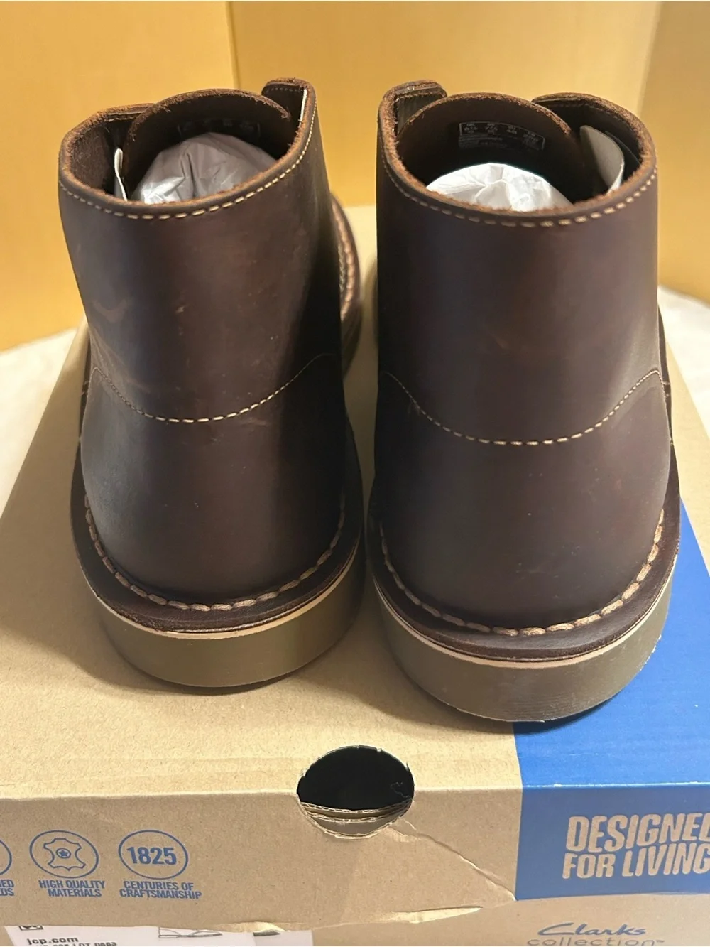 Clarks Shepton Beeswax Leather Chukka Boots Mens Size 7.5M Brown New In Box